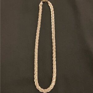 Elegant Sterling Silver Necklace Italian 17 Inches